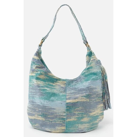 Hobo Gardener Shoulder Bag Metallic Multicolor Genuine Leather - Picture 1 of 11